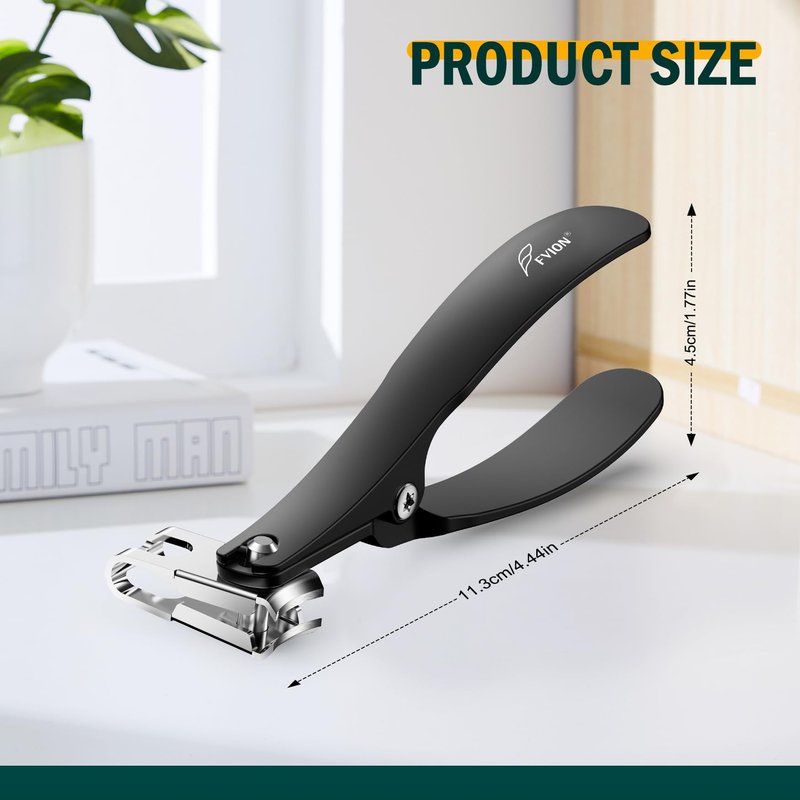 FVION 360° Rotating Jaw Toenail Clippers for Thick Nails for Seniors - Long Handle Fingernail Clippers, Comfortable Grip Nail Clippers Trimmer
