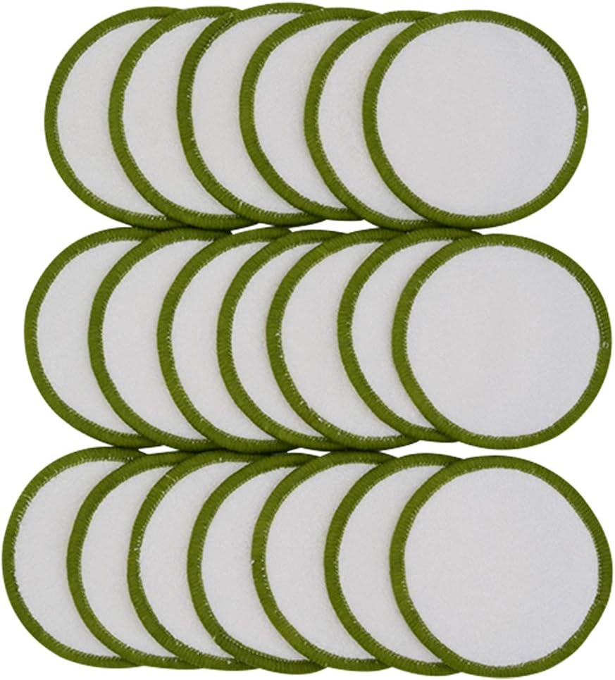 Reusable Makeup Remover Pads - 20 Pack Bamboo Cotton Rounds for All Skin Types | Washable with Cotton Bag
