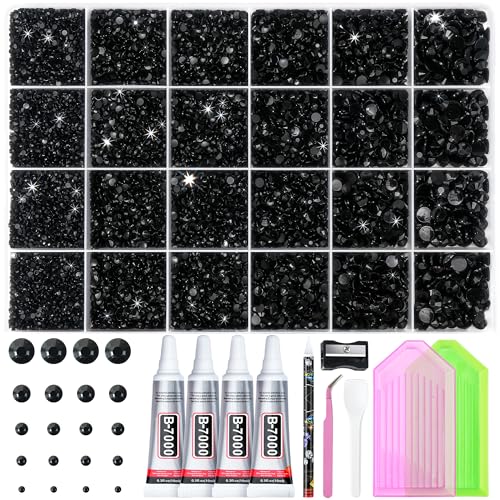 35000PCS Black Rhinestones Bedazzling Kit with Tools & Glue