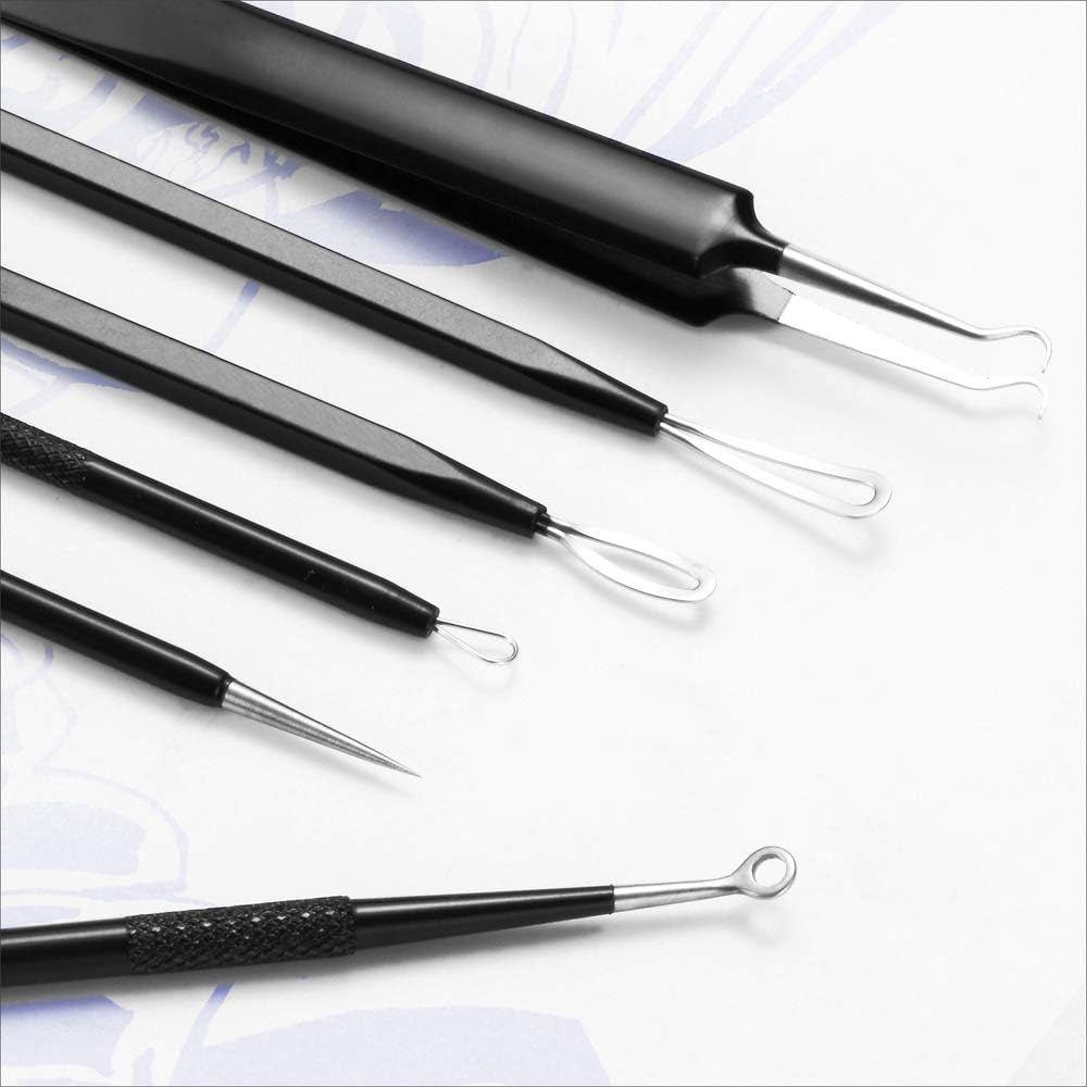 Blackhead Remover Tool Kit - 6-Piece Professional Stainless Steel Comedone Extractors