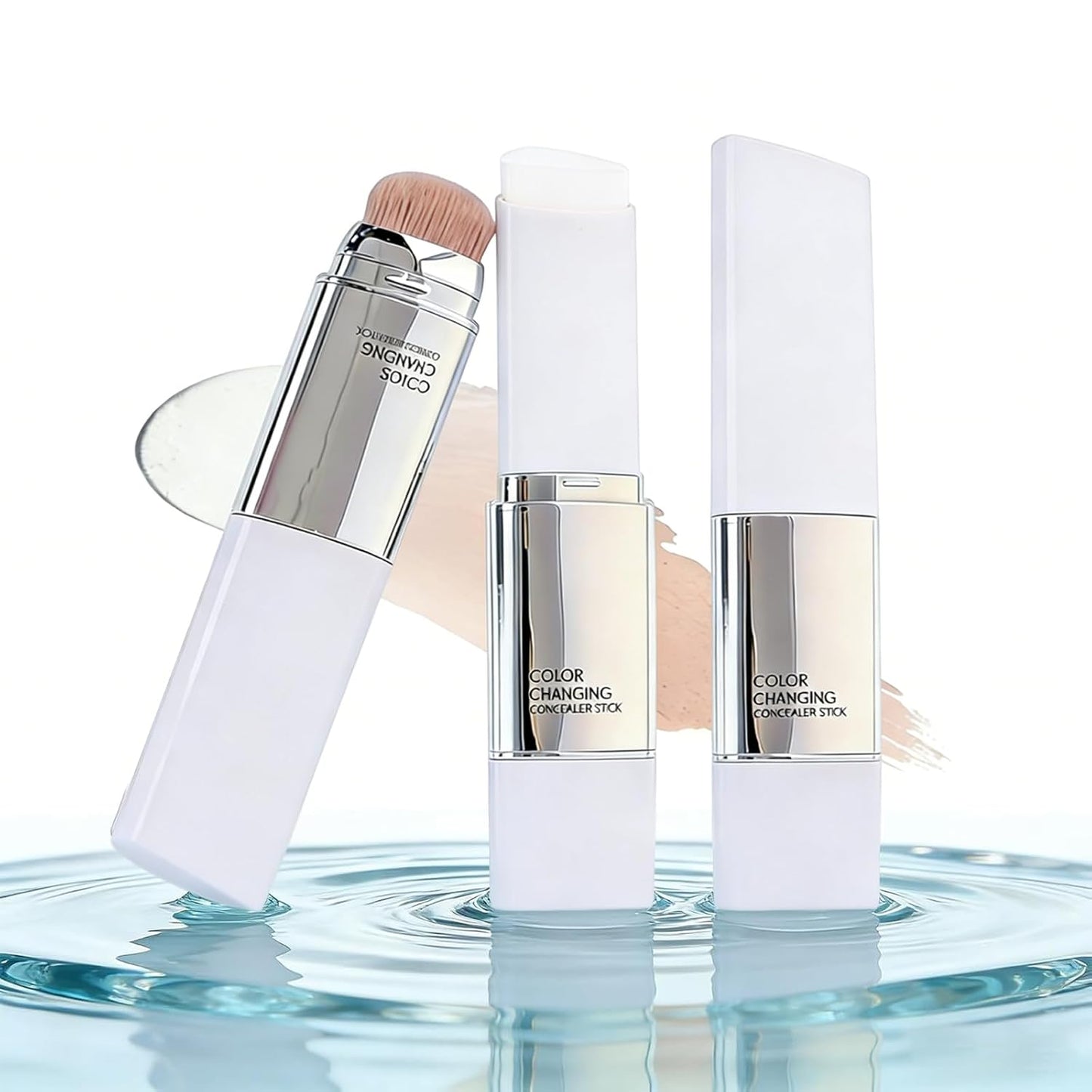 Glo7 Foundation Stick - Duotone Color Changing Makeup | Hydrating, Pore Blurring, Lightweight, Long Lasting - 01# Ivory