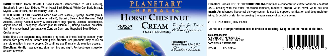 Planetary Herbals Horse Chestnut Cream Tonifier - 4oz
