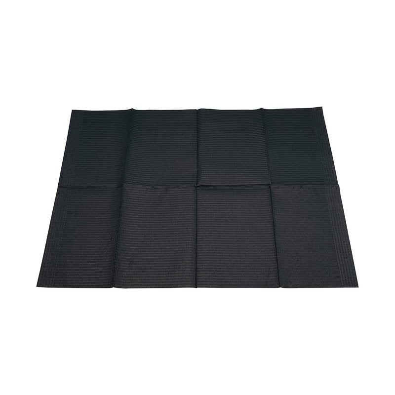Jet Black Supply 4Ply Premium Patient Bibs, 13" x 18", Pack of 500, Disposable Lap Cloths, Waterproof Tattoo Bibs Sheets for Patients, Tray Cover, Table Cover Supplies, Black