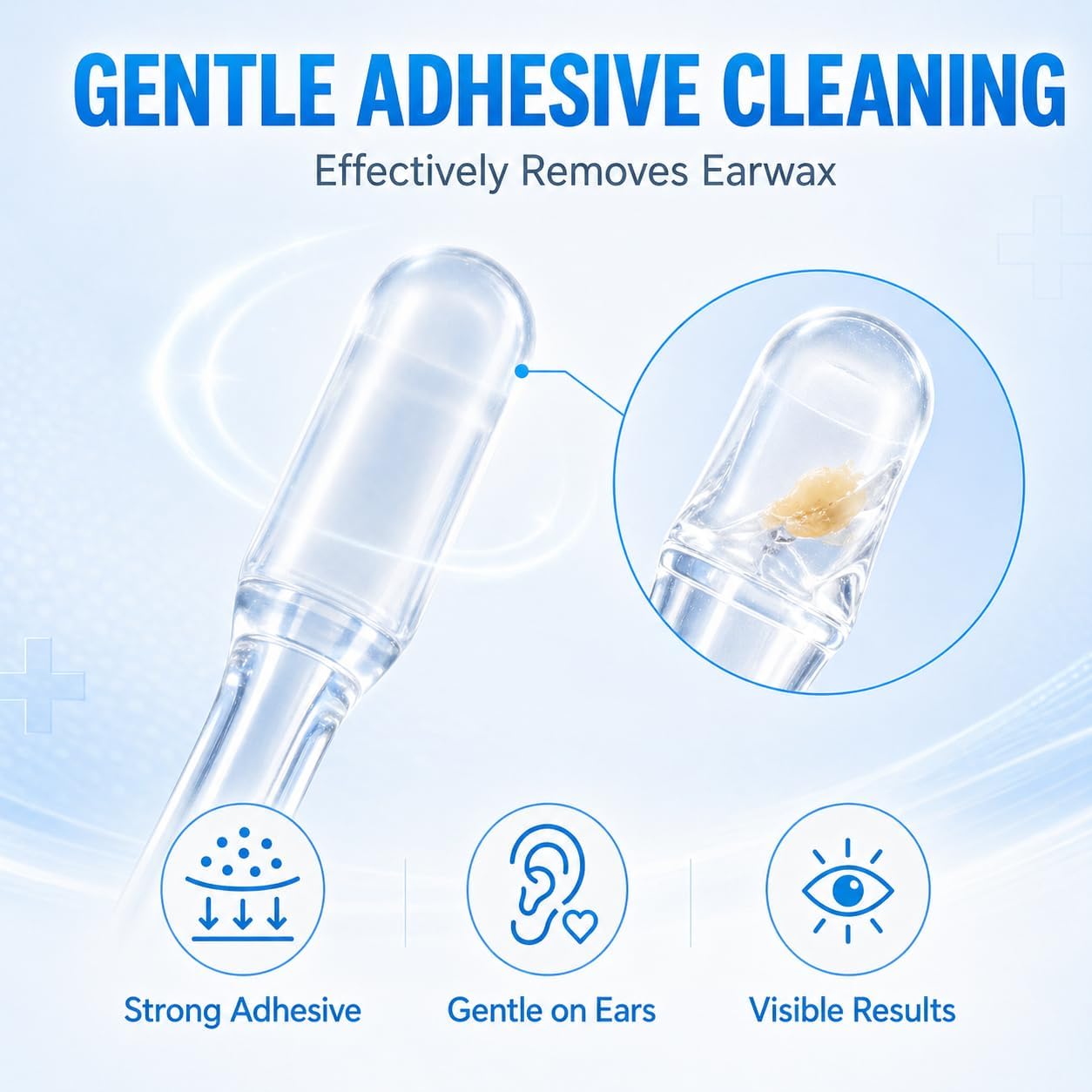 Reusable Sticky Ear Cleaning Sticks - 48 Pcs Gentle Adhesive Ear Wax Picks | Soft Rubber Heads for All Ages