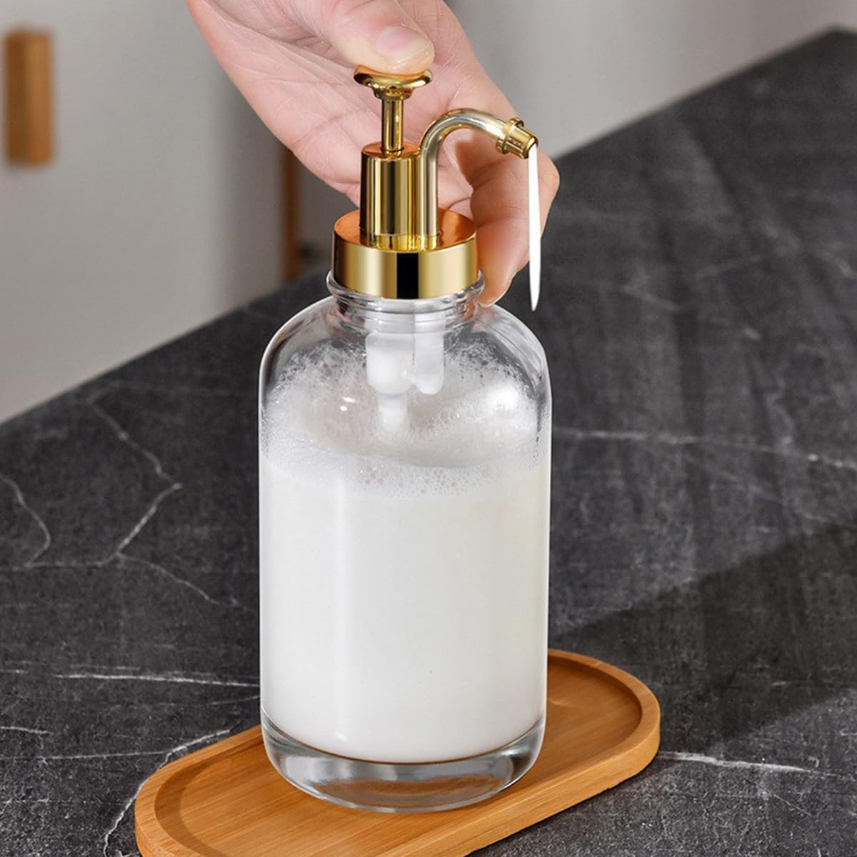 Bamboo Soap Tray, 1Pcs Soap Dish Bathroom Small Tray Oval Countertop & Dispenser Trays Dresser Ring Dish for Home Bathroom Decor, Holder Bathtub Organizer