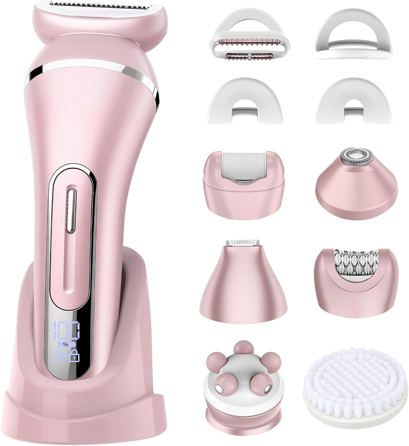 Electric Shavers for Women - 7-in-1 Hair Removal Kit with Epilator, Trimmer & Massager | Waterproof, Versatile Grooming Set