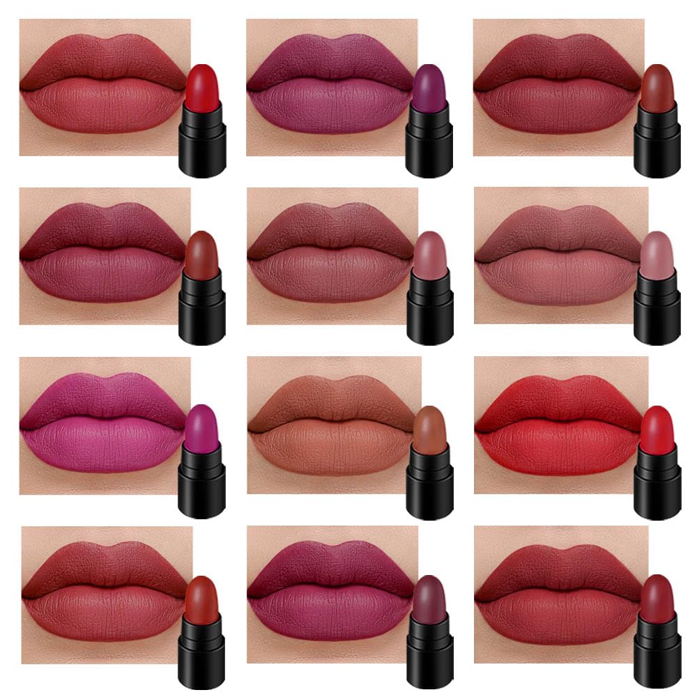 Matte Lipstick - Long-Lasting Velvet Lip Crayon with Waterproof Formula | Smooth Lightweight Lip Color, 08