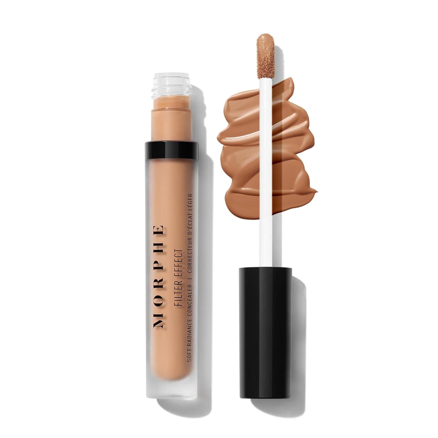 Morphe Filter Effect Soft Radiance Concealer - Buildable Liquid Makeup with Hyaluronic Acid & Pomegranate | Deep 34 (Cool) 0.12 fl oz