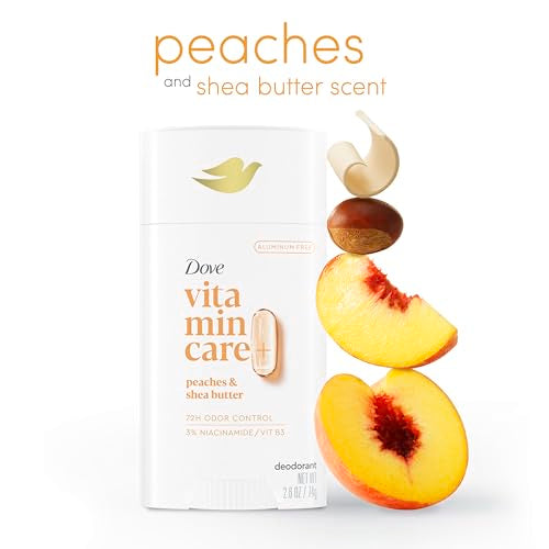 Dove VitaminCare+ Peaches & Shea Butter Aluminum-Free Deo Stick, 2.6 oz