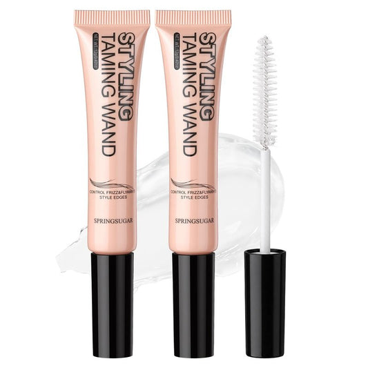 SPRINGSUGAR Taming Wand, Fly Away Stick for Hair, Hair Mascara for Flyaways, Smooth Frizz, Tame Baby Hairs, Style Edges - Lightweight Non-Greasy Wide Brush Head Hair Finishing Stick 2 Pack
