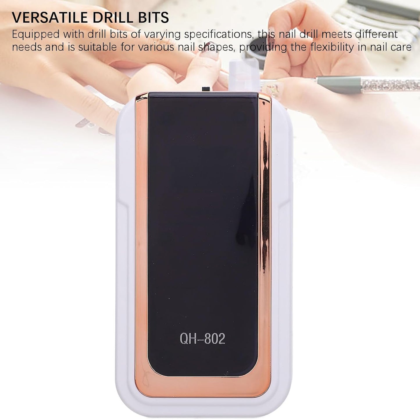 Electric Nail Drill - 45000RPM Professional Rechargeable Nail File Kit for Acrylic & Gel Nails | Portable Manicure & Pedicure Tool
