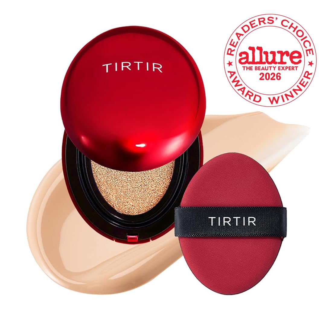 TIRTIR Red Cushion Foundation - Full Coverage BB Cream for Weightless Skin Fit | Satin Glow Finish, #21N Ivory, 0.63 Fl Oz