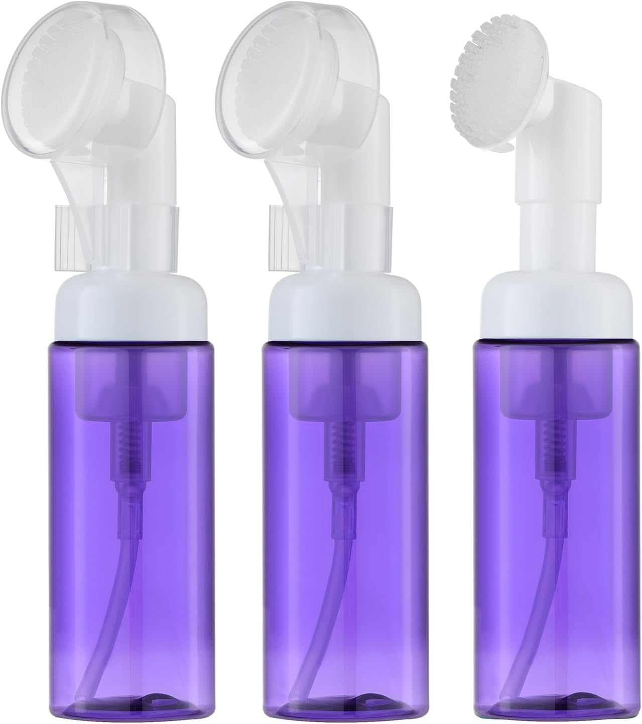 Foam Pump Dispenser Bottle Set - 2oz Empty Bottles with Brush for Hand Soap & Shampoo | Travel Size (3PCS, Green)