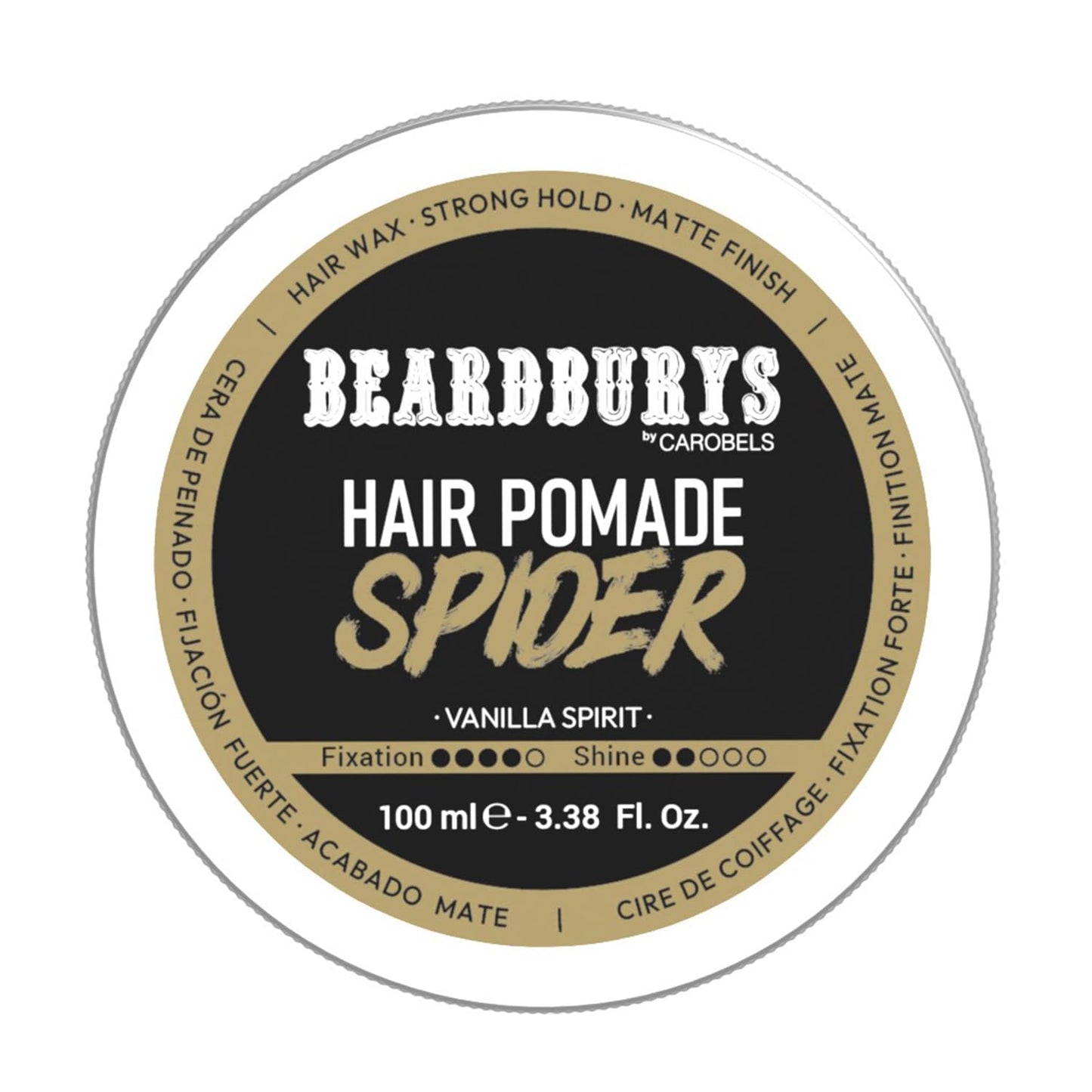BY CAROBELS BEARDBURYS Barber Grade Spider Hair Styling Wax With Medium Hold & Natural Looking Finish, Hair Volume for Men, 3,5 Fl Oz, Unscented, 1 Ounce