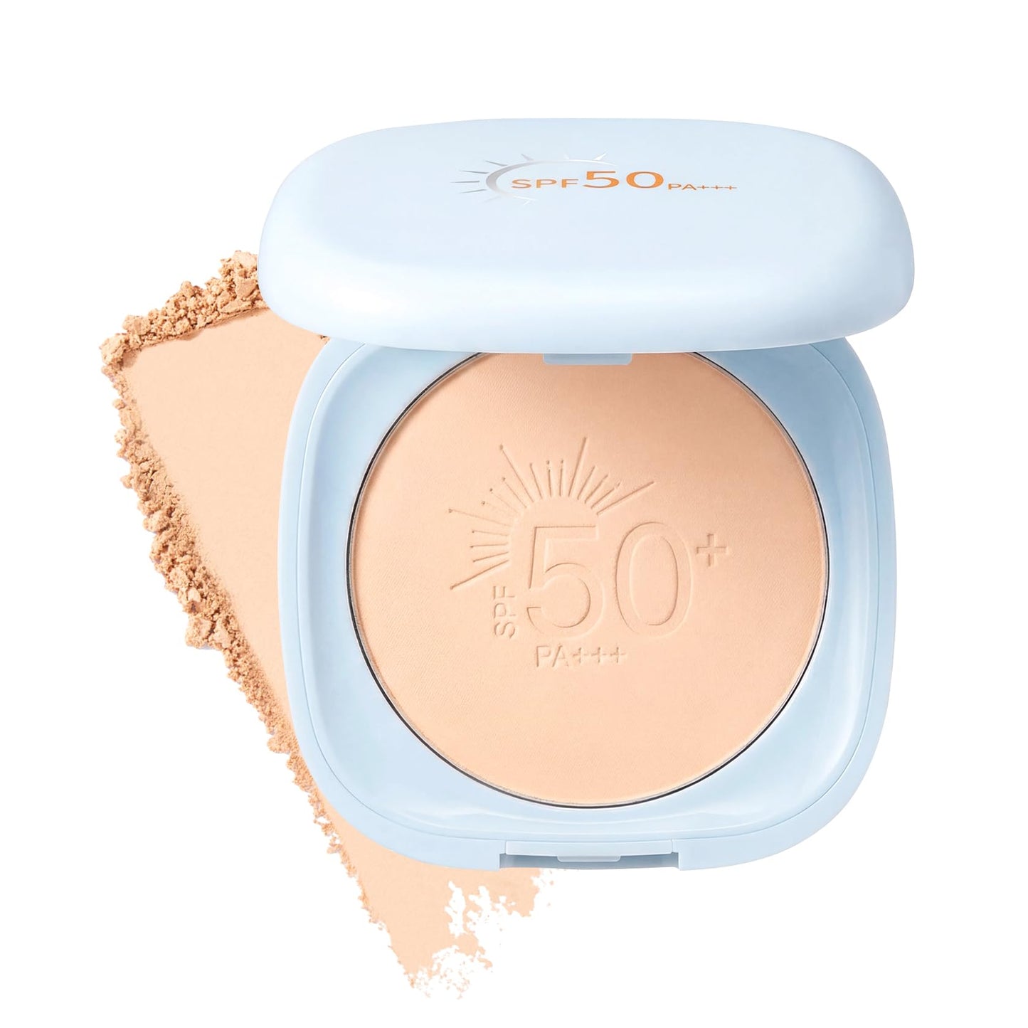 4-in-1 Pressed Powder SPF 50 PA+++–Powder Foundation,Setting Powder,Powder Sunscreen&Concealer in One,Oil-Control Lightweight Matte Finish Face Powder,Long-Lasting,Non-Sticky