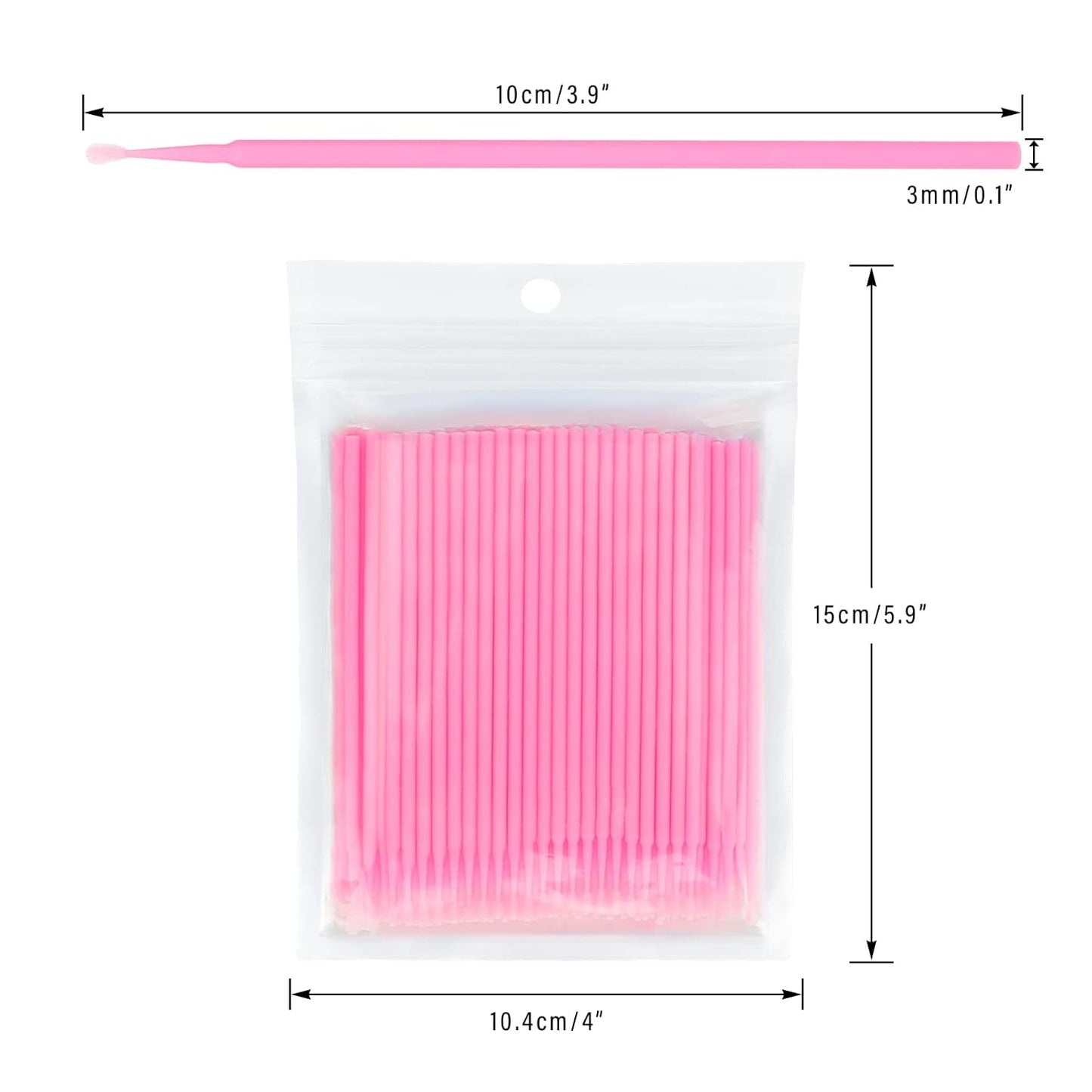 G2PLUS Cotton Swabs - 500PCS Micro Applicators for Makeup & Eyelash Extensions | 2.0mm Head Diameter