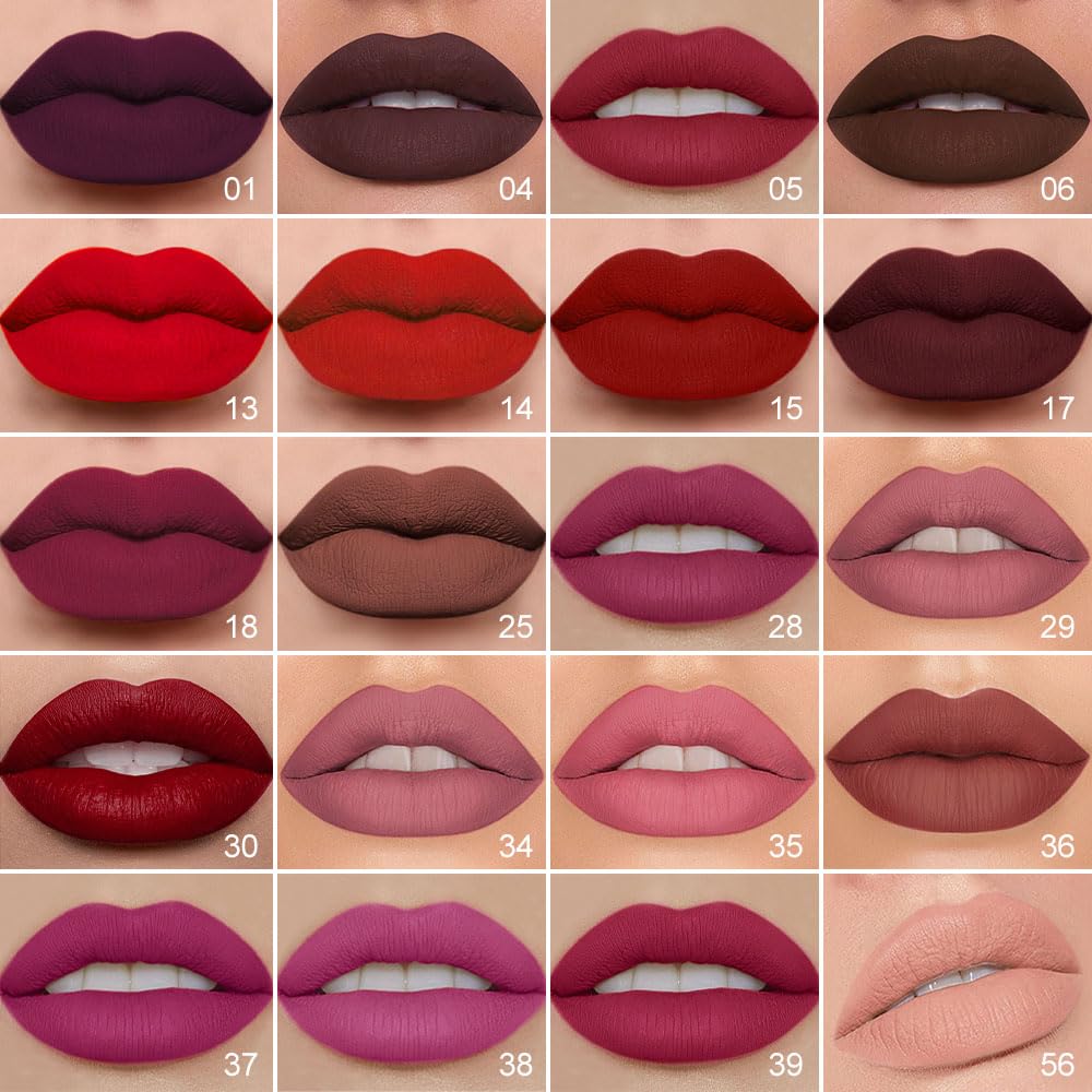 Dark Deep Red Matte Lip Liner & Liquid Lipstick Set | Long-Lasting, Smudge-Proof 24-Hour Wear for Women