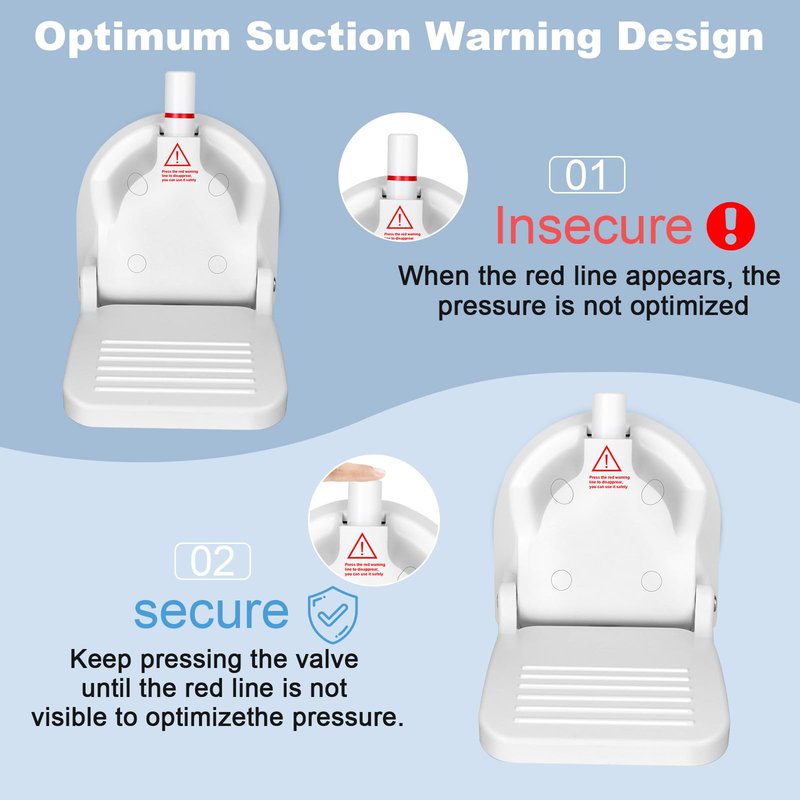 Foldable Shower Foot Rest with Suction Cup for Shaving Legs，Anti-Slip Shower Pedal with No Drilling Suction Cup for Pregnant Woman & Back Pain Sufferers- Reduce Body Strain & Bending Over