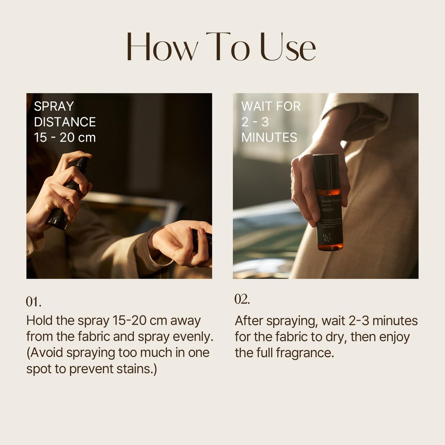 hetras Textile Perfume (Hotel Wood Scent) – TSA-Approved Travel Fabric Spray with Wrinkle Release | 2.7 fl.oz Portable Clothing Odor Eliminator Mist | Deep Woody & Amber Luxury Hotel Aroma for Suits