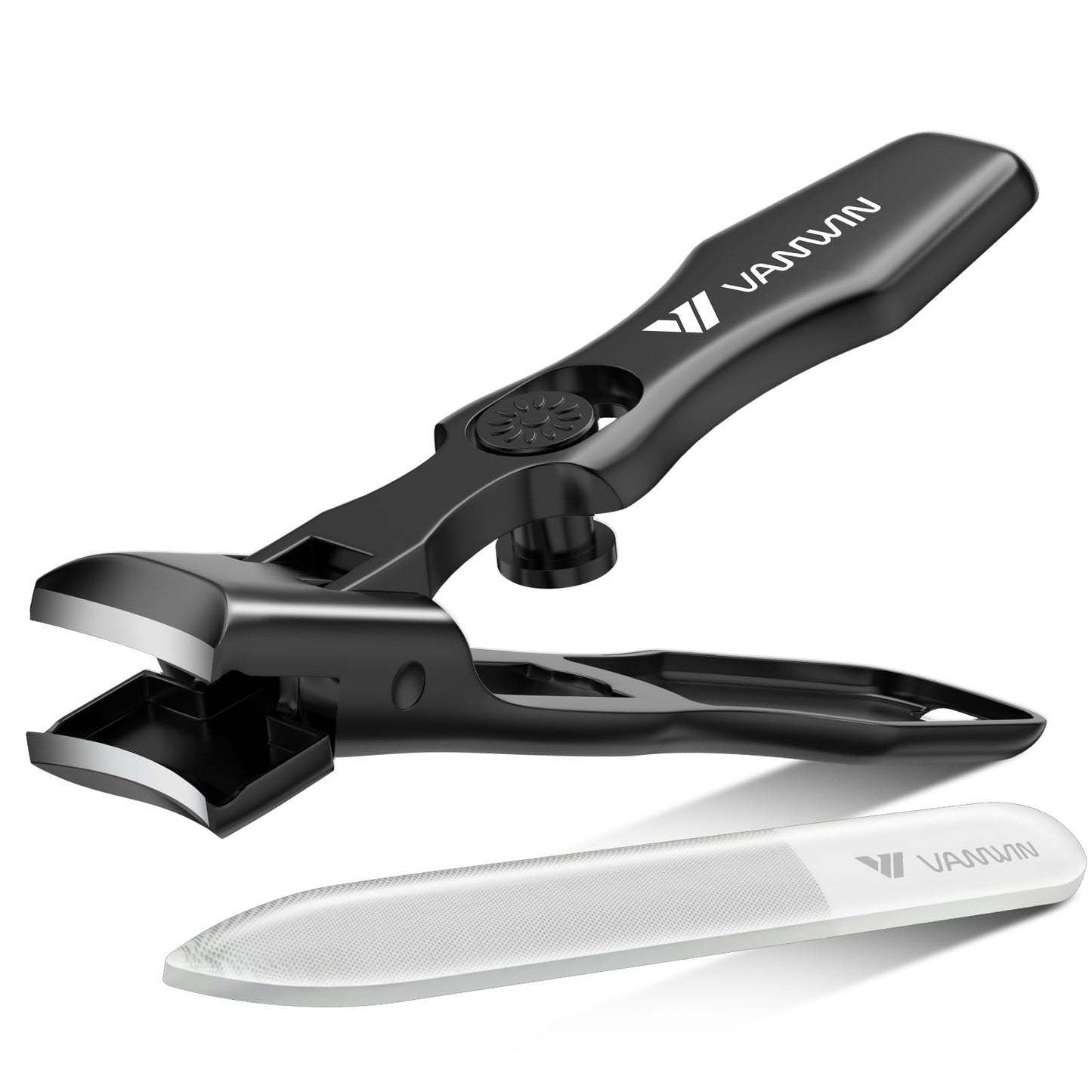 German Nail Clippers for Men Thick Nails, VANWIN Toenail Clippers for Seniors Large Wide Jaw Opening, Heavy Duty No Splash Fingernail Clipper with Safety Lock Nail Clippers with Catcher for Women
