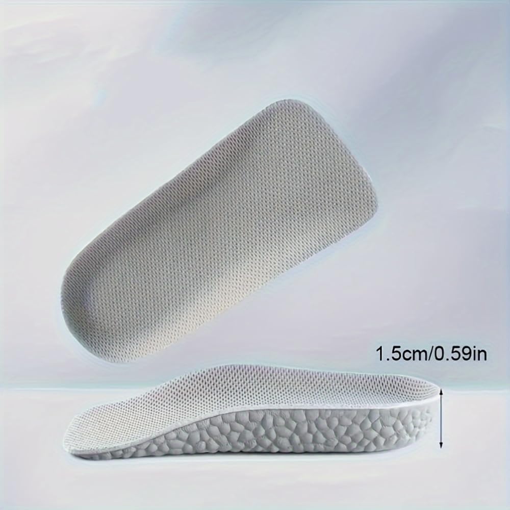 6pcs Height Increase Insoles, 0.6 Inch Elevator Shoe Inserts for Men Women with Arch Support, Gray Comfort Shoe-Insoles for Slight Lift
