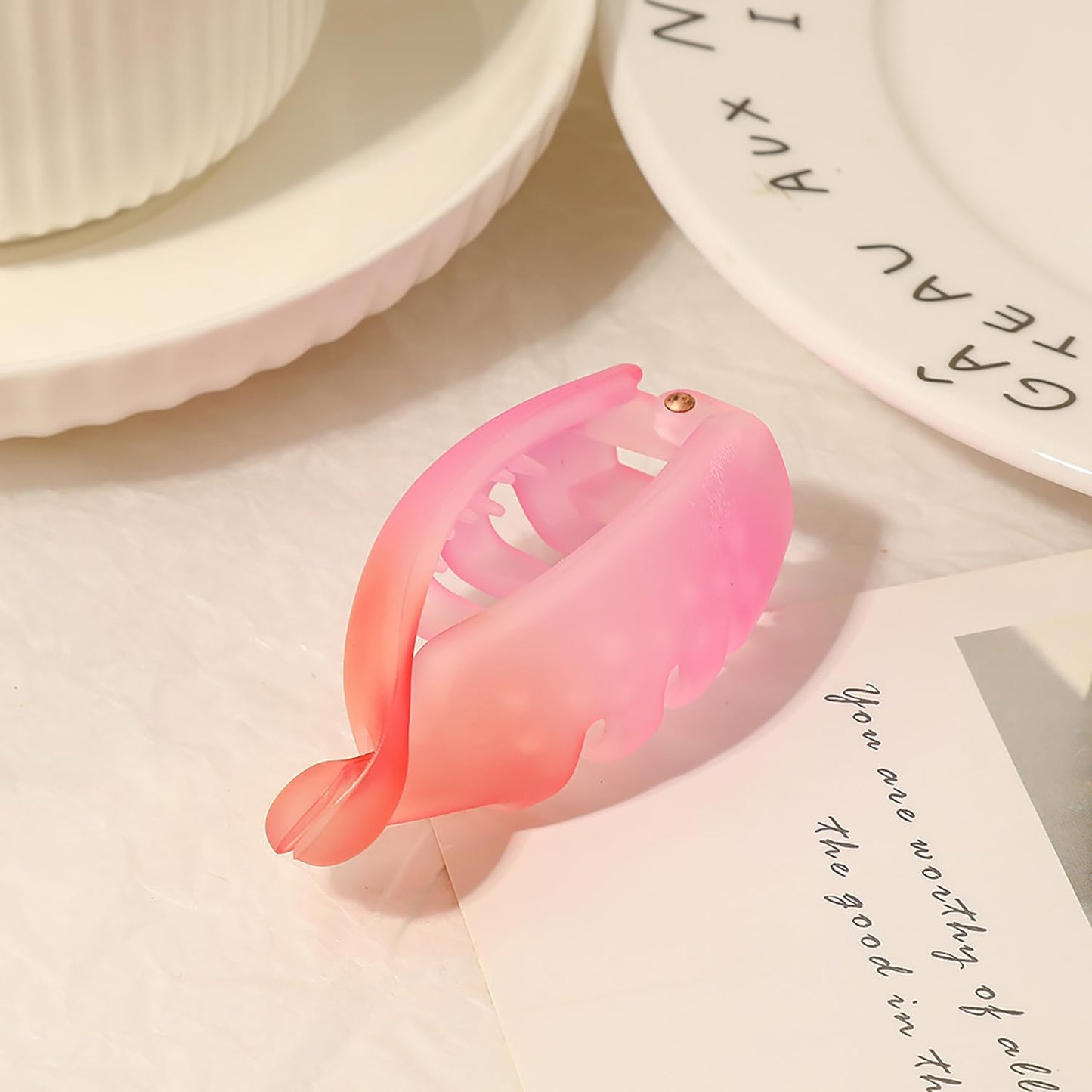 Gradient Matte Banana Hair Clips - 3 Pcs Colorful Non-Slip Hair Claw Clips for Strong Hold | Summer Accessories for Women & Girls