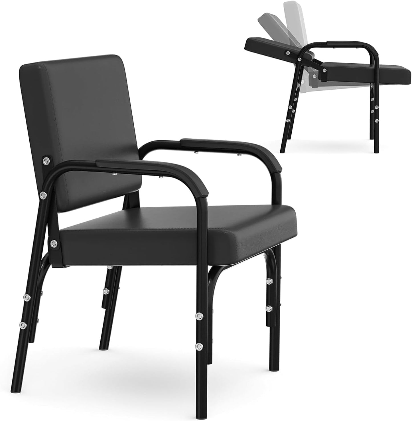 Auto-Recline Shampoo Chair - Portable Salon Chair with 300lbs Capacity & Tilted Backrest | Grey