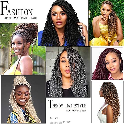 Ahrencan 14 Inch Boho Goddess Locs Crochet Hair - 5 Packs, T1B/30#