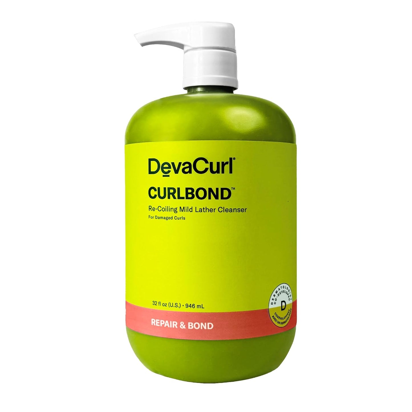 DevaCurl CurlBond Mild Lather Cleanser - Reduces Frizz & Preserves Color for 30 Washes | Seals Split Ends