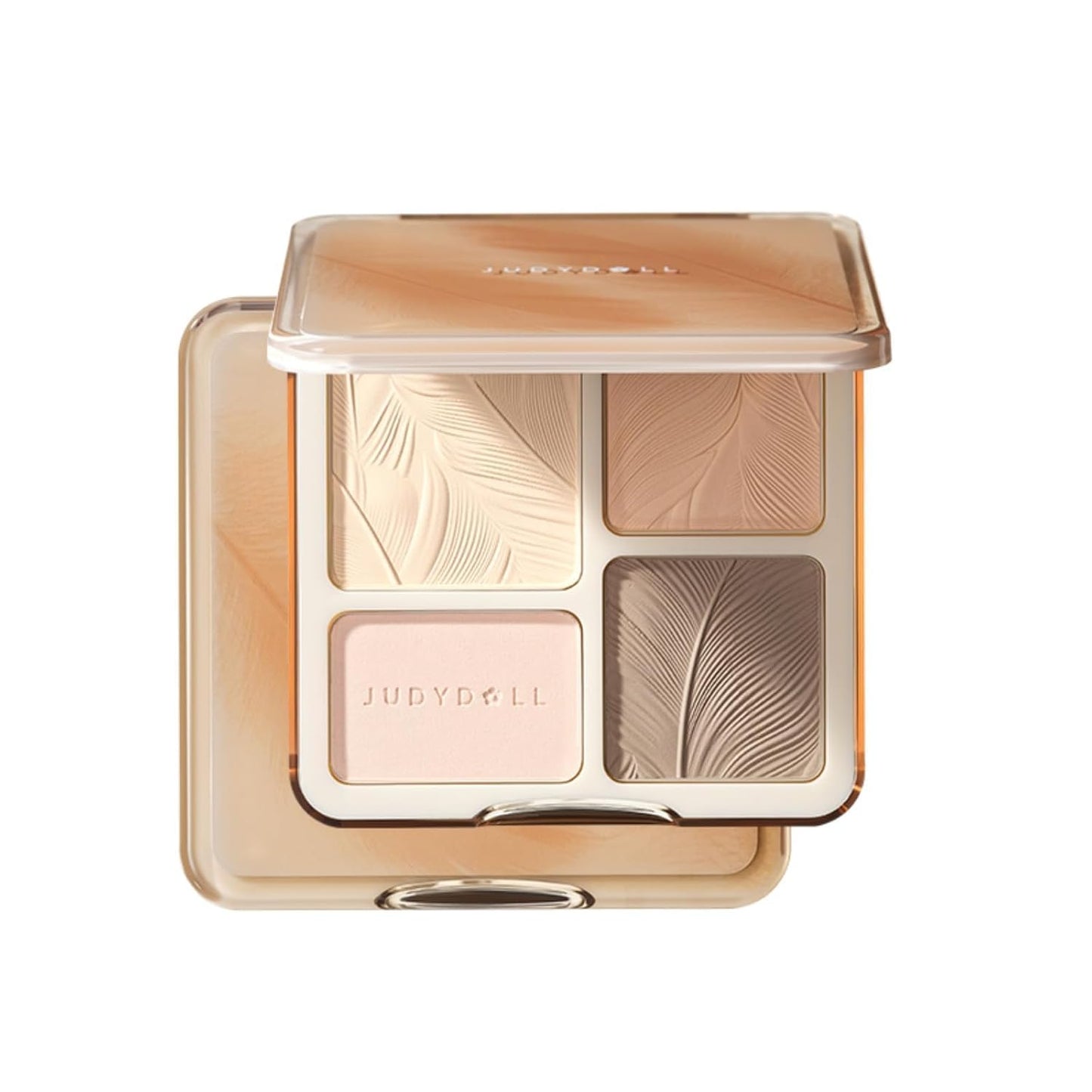 Highlight & Contour Palette - All-in-One Matte Face Makeup for Warm Skin Tones | Blendable Compact for Beginners