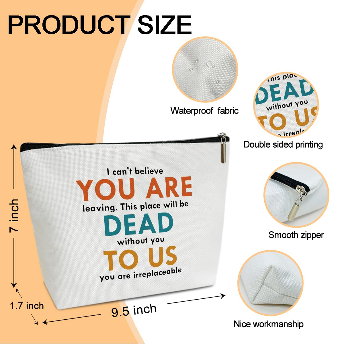 Coworker Gifts Makeup Bag I Can抰 Believe You are Leaving Make Up Bag Travel Toiletry Bag Goodbye Going Retirement Farewell Gifts for Women Coworker Colleague 1 PCS Cosmetic Bag for Pouch -B48