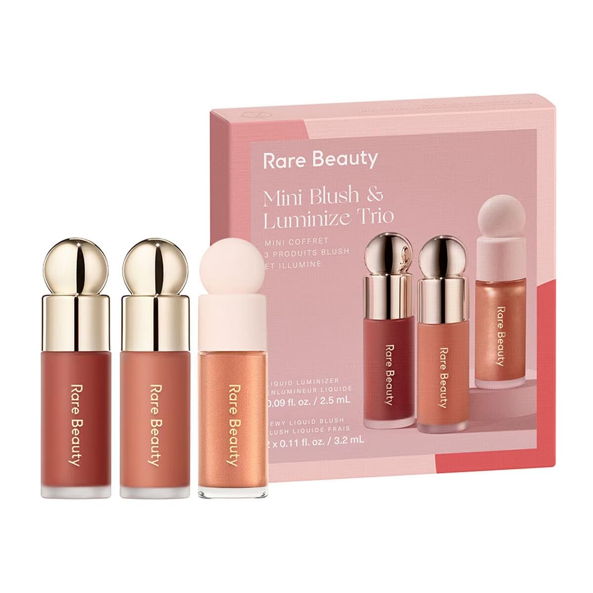 Rare Beauty Mini Blush & Luminizer Trio - Beloved, Virtue, Enliven | Limited Edition Makeup Set