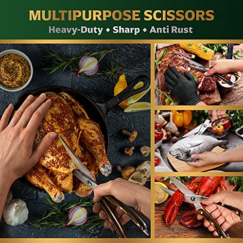 Heavy Duty Poultry Shears - Stainless Steel Kitchen Scissors