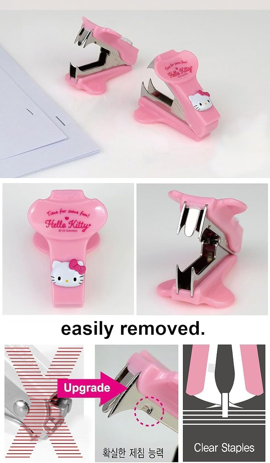 Cute Animal Face Cat Staple Remover | Office & Home Staple Puller Tool - Pink Cat Design