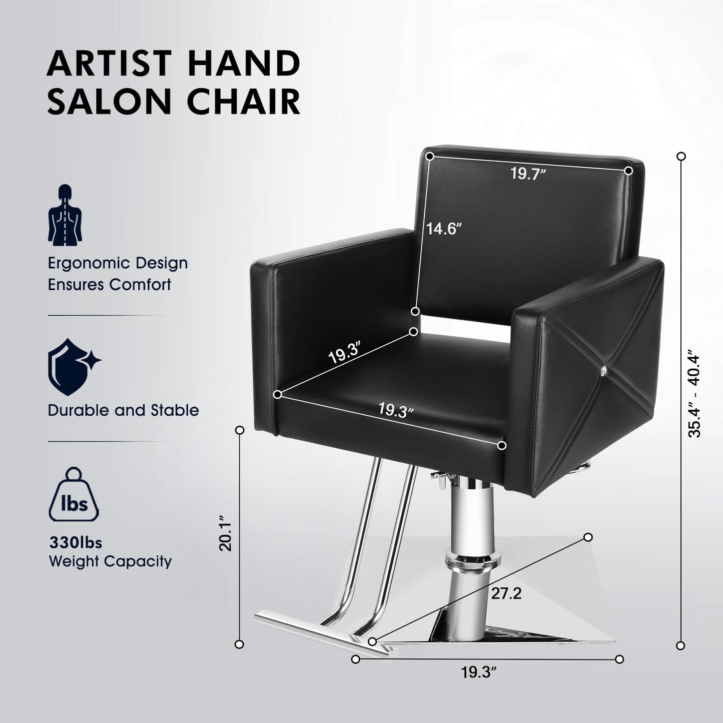 Artist hand Salon Chair for Hair Stylist with Heavy Duty Hydraulic Pump