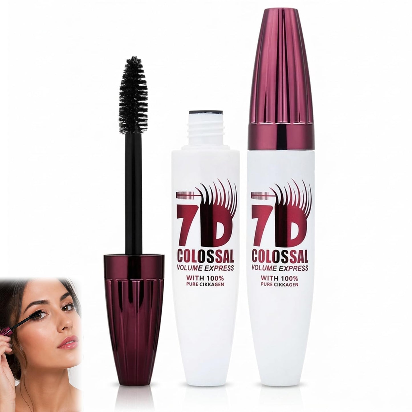 2 Packs 7D Waterproof Mascara, Black Lengthening Thickening Softer Fuller Lashes Mascara, Smudge-Proof, Gentle Formula, Daily Use
