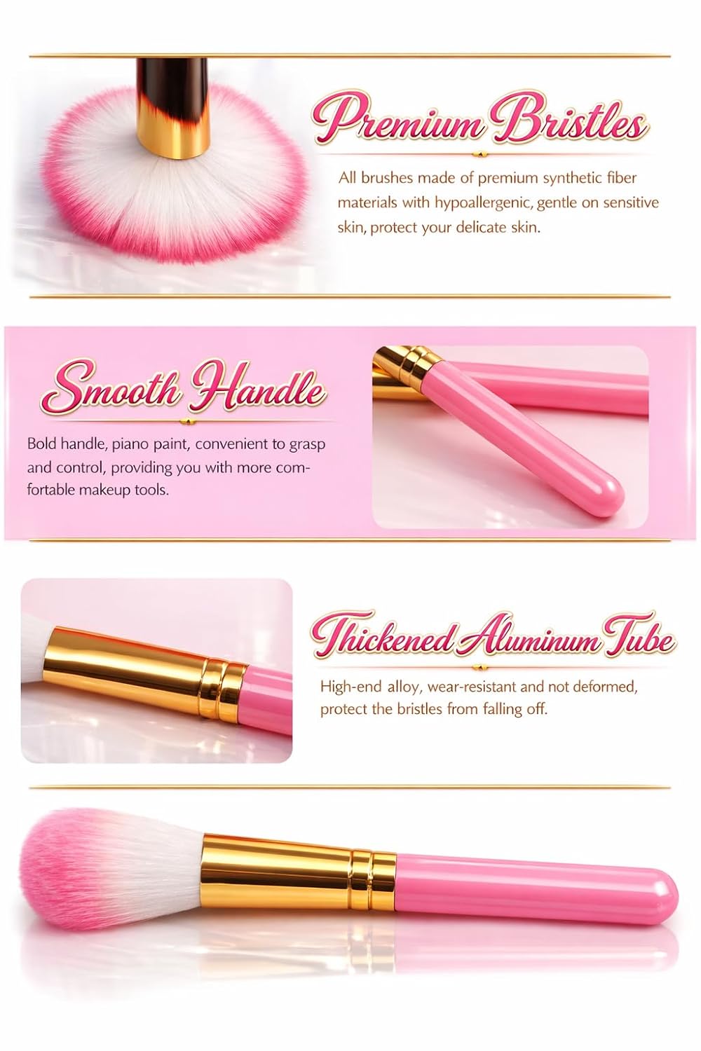 Professional Makeup Brush Set - 12 Pcs Soft Synthetic Bristles | Portable Travel Case for Artists