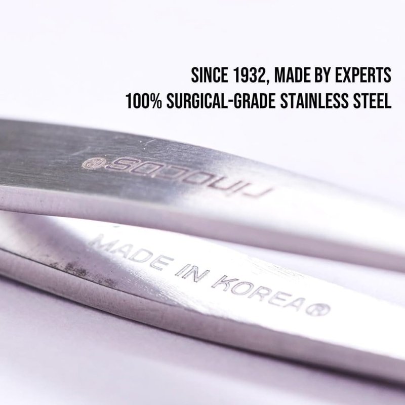 [Premium Hand-Made] Tweezers for women facial hair - Round tip Tweezers, Eyebrow Tweezers, 304 Surgical-grade Stainless Steel for Safety, Precision tweezers, Facial Hair for Men & Women