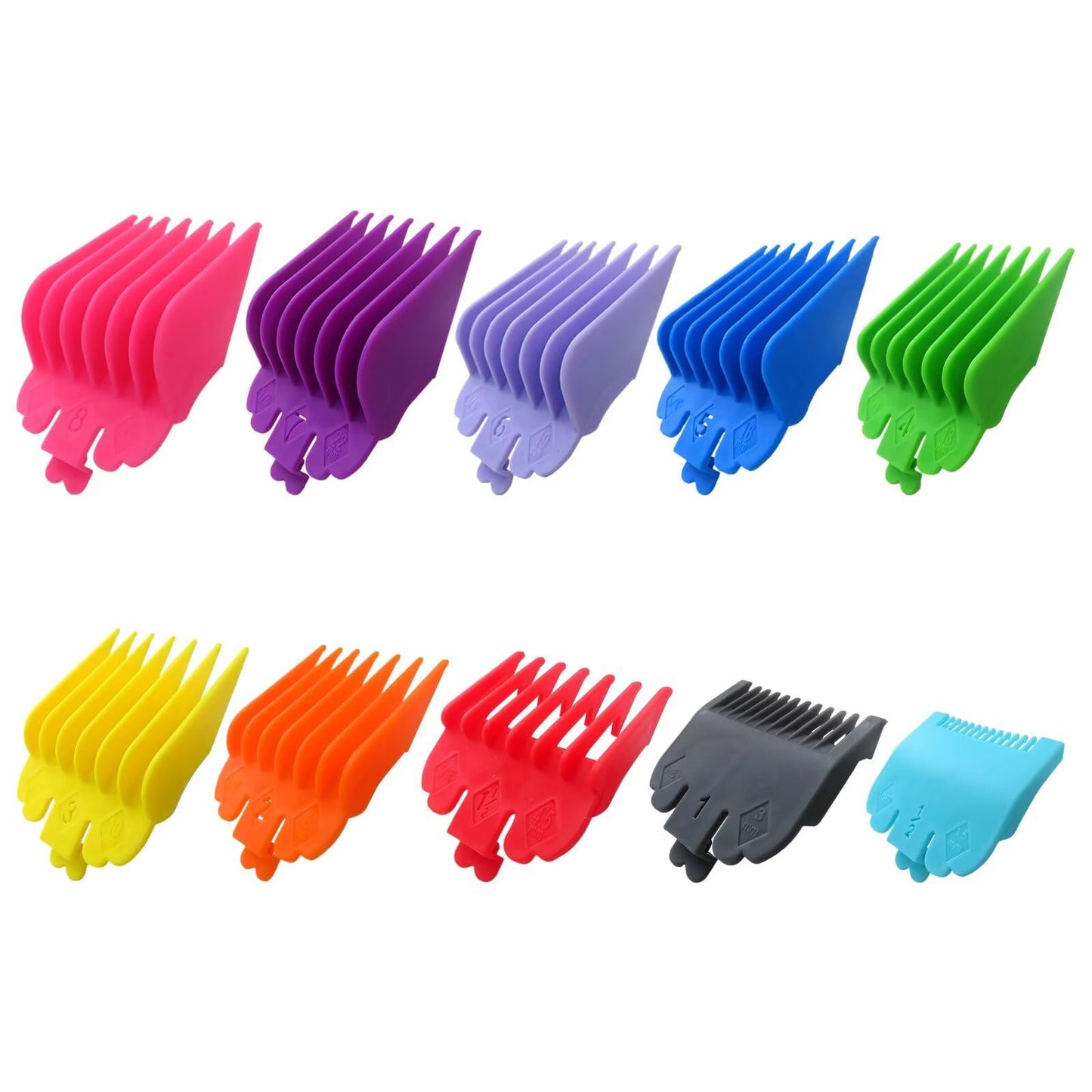 WELURE 10Pcs Hair Clipper Guards Cutting Combs for TPOB Slime2 - Multiple Colors