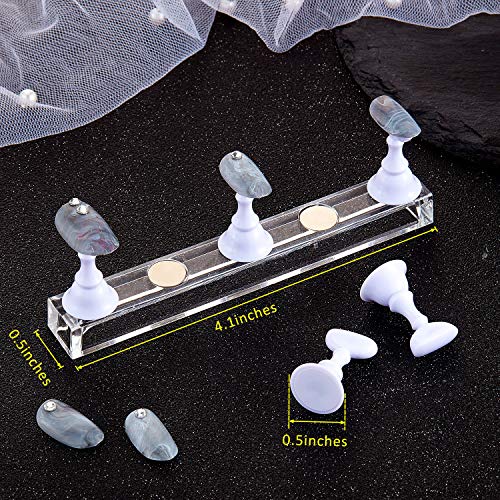 Blulu White Magnetic Nail Practice Stand Set for Manicure & Display