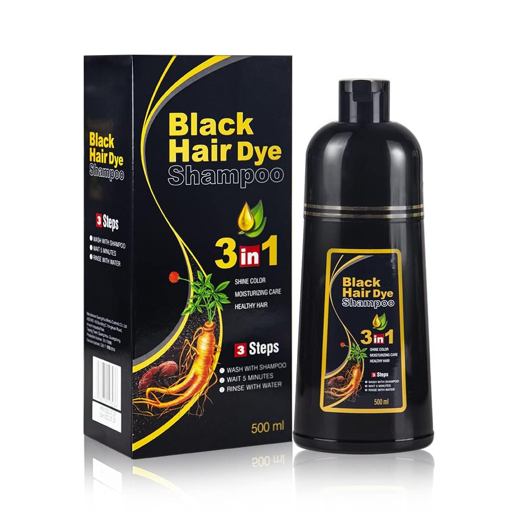 Brown Hair Dye Shampoo - Herbal 3-in-1 Formula for Semi-Permanent Grey Coverage | Unisex Hair Color Solution