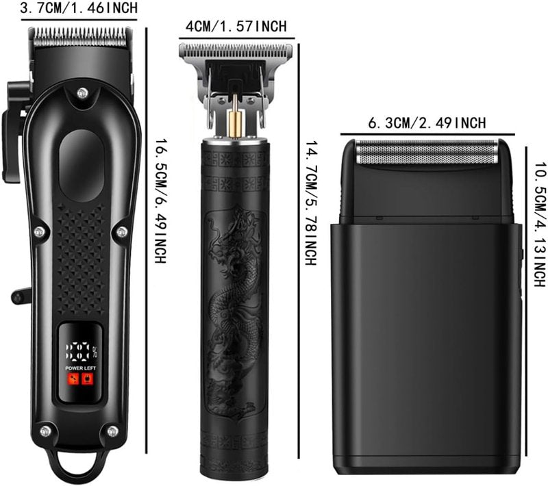 Hair Clippers Set for Men - Professional Hair Cutting Tools & Trimmers | Electric Foil Shaver for Home Use