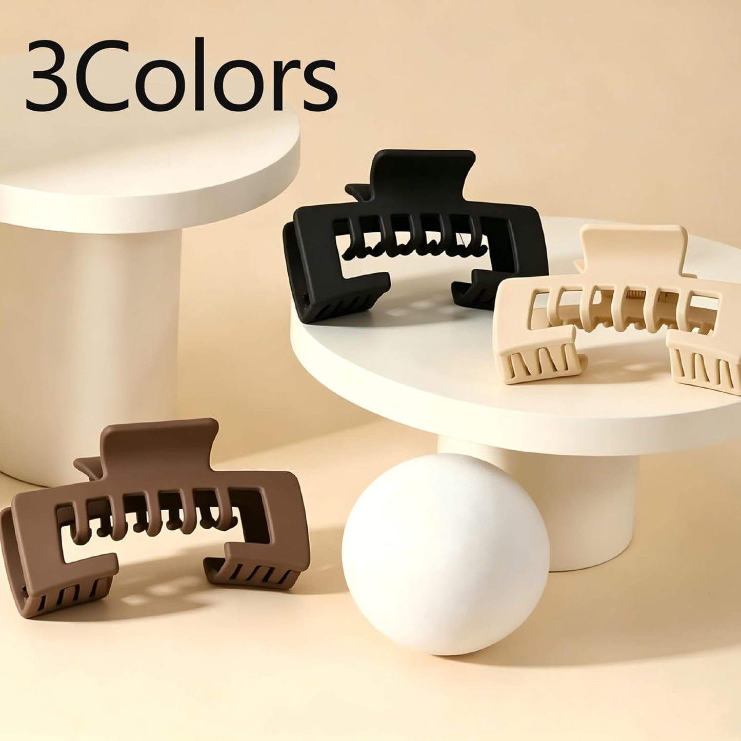 Large Non-Slip Hat Claw Clips - 3PCS Matte Baseball Hair Clips for Women | Perfect for Trucker Hats