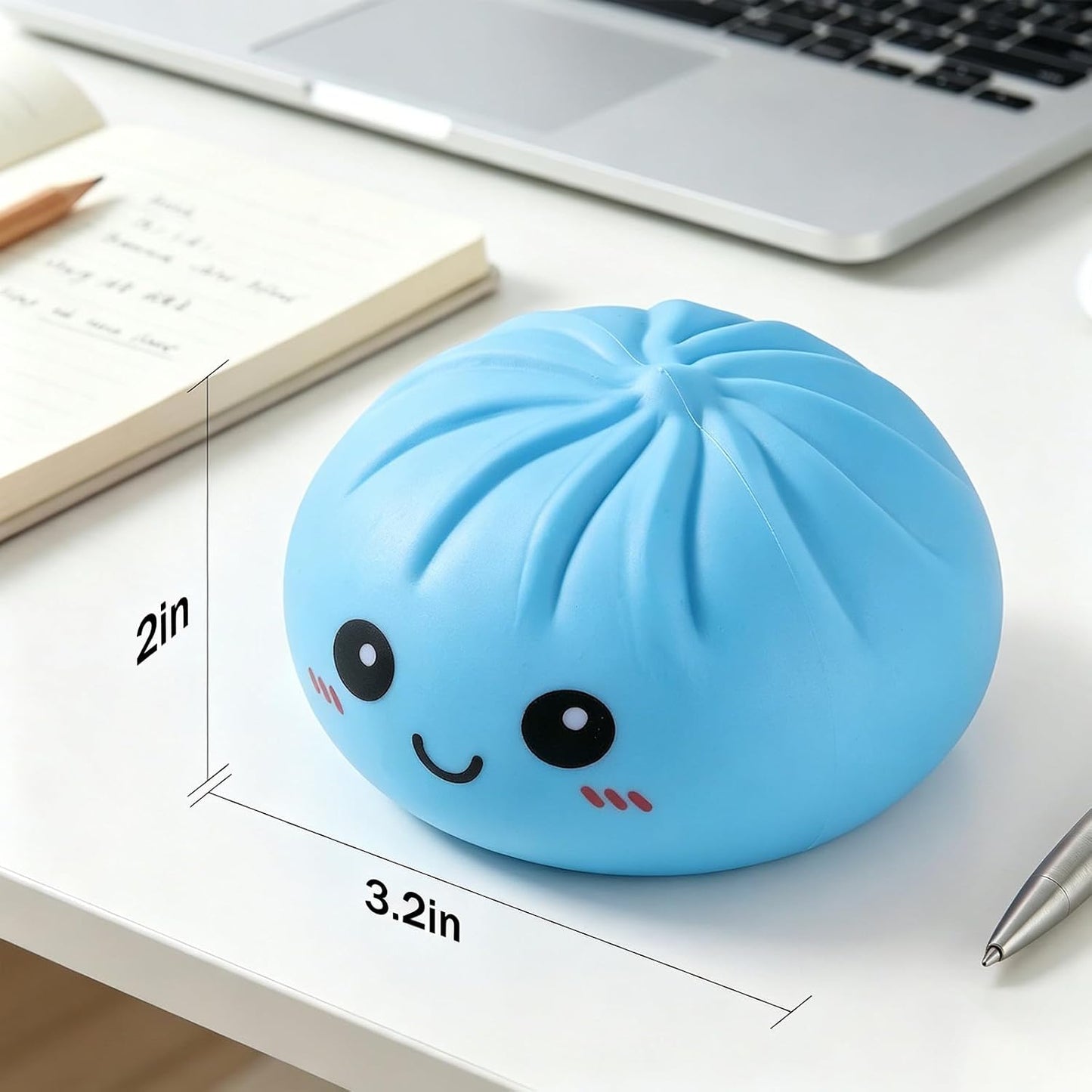 Colorful Dumpling Squishies - Fidget Stress Balls for Sensory Play | Fun Desk Toy, White