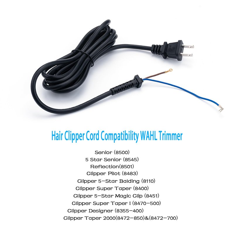 647-500 Trimmer Power Cord for WAHL,Compatible with Star Sr,Senior,SuperTaper,Designer,Balding,Magic Clip Electric Clippers Replacement Power Cord