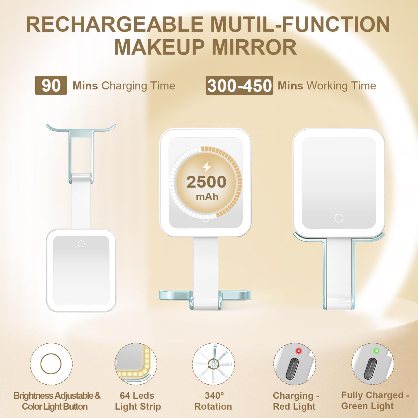 Mocado 20X/1X Magnifying Mirror with Light Travel Makeup Mirror with Lights