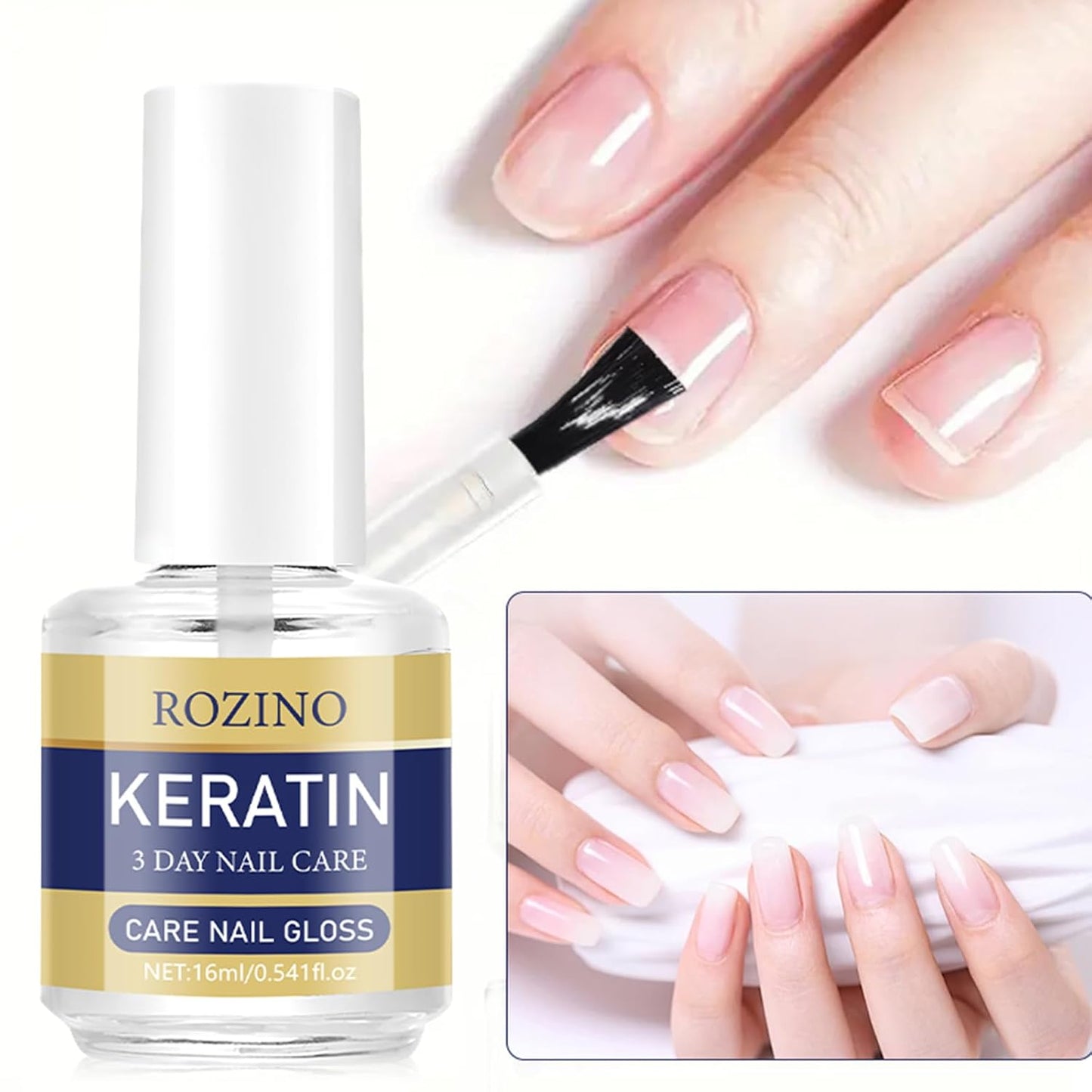 Keratin Nail Care Oil - Strengthening Plant-Based Formula for Dry, Weak Nails | 3 Pcs (16ml Each)
