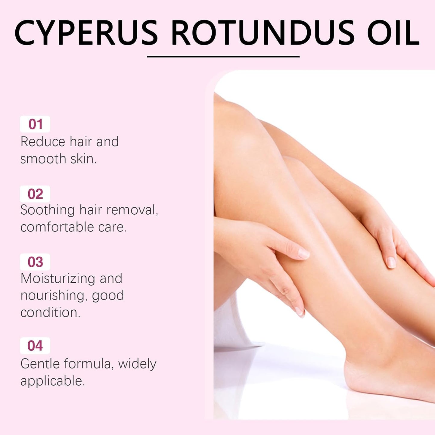 Natural Hair Removal Oil - Cyperus Rotundus Oil for Slower Hair Growth | 60ml for All Skin Types
