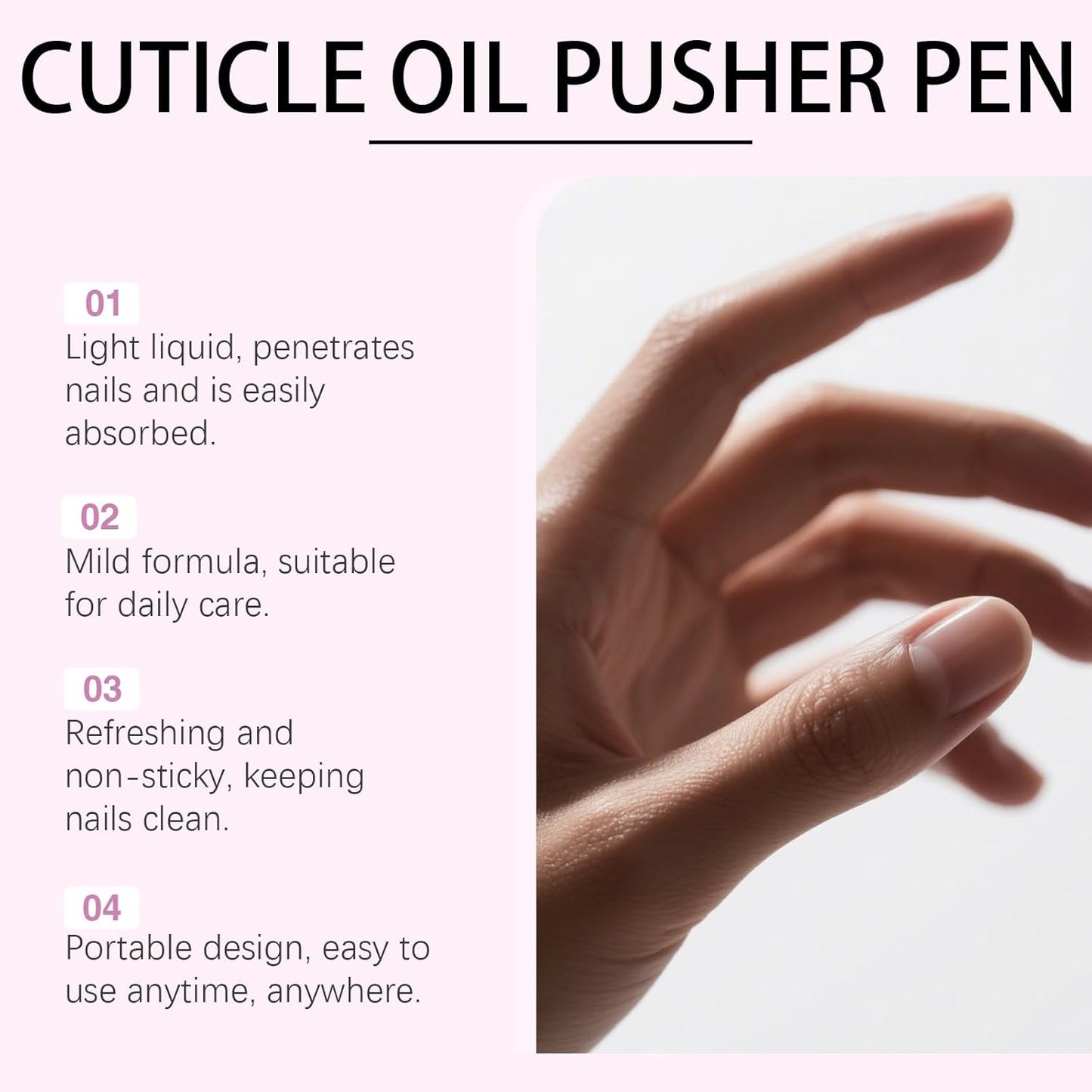 Cuticle Oil Pusher Pen - 2-in-1 Ceramic Nail Care Tool for Dry & Damaged Nails | Moisturize & Strengthen (1 Pc)