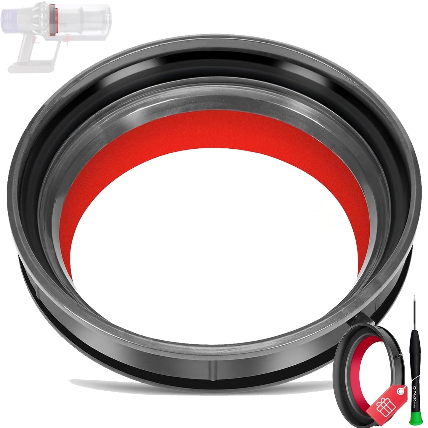 2026 Dust Bin Top Fixed Sealing Ring Replacement Part Compatible with Dyso.n Cyclone V10 SV12 Vacuum Cleaner, Dust Bucket Dirt Cup Bin Parts Replacement Accessories